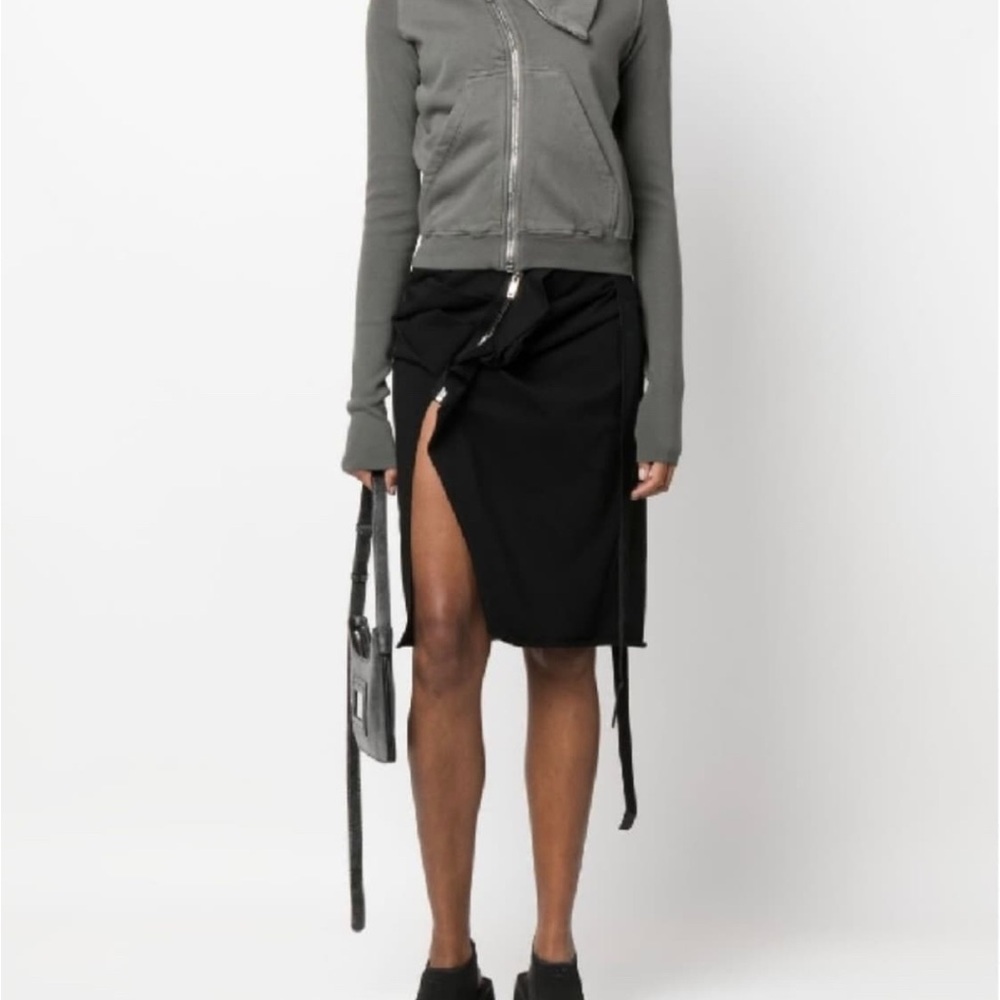 Rick owens drkshdw zip-detail midi Black Skirt